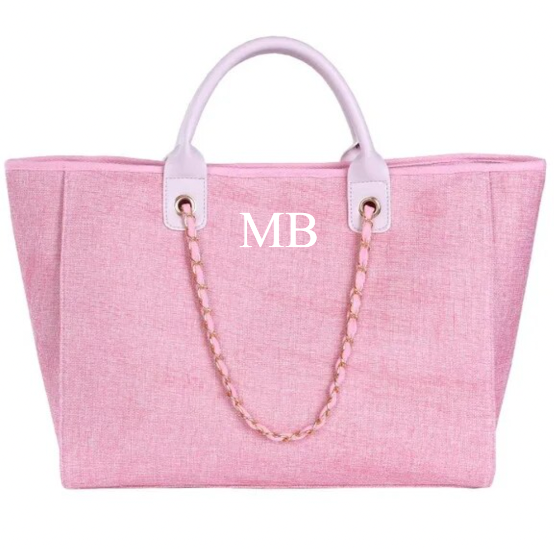 Personalised Pastel Large Chain Initial Hand Bags