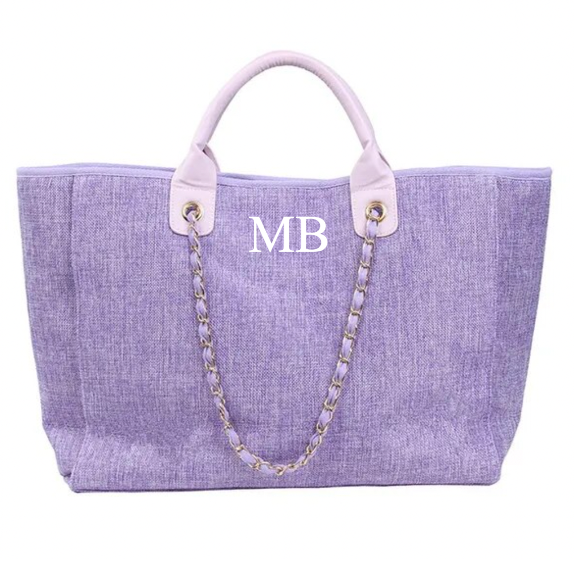 Personalised Pastel Large Chain Initial Hand Bags