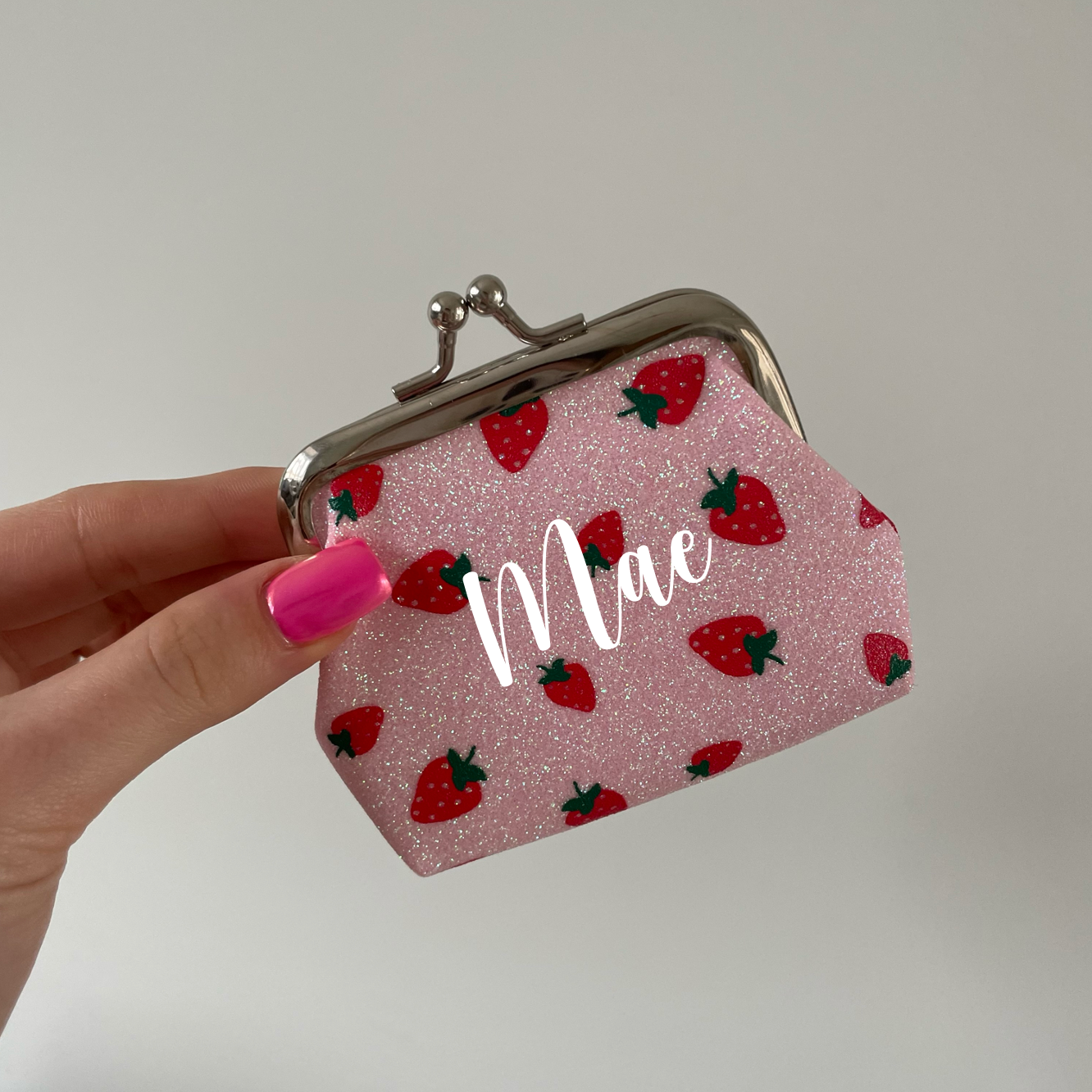 Sample: Personalised Strawberry Girls Coin Purse