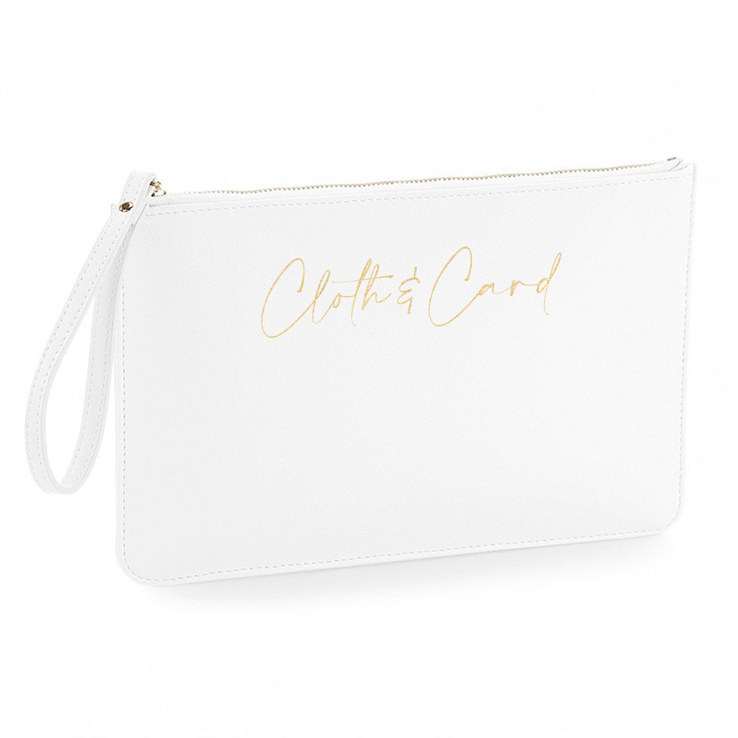 Logo Printed Saffiano Clutch Bag