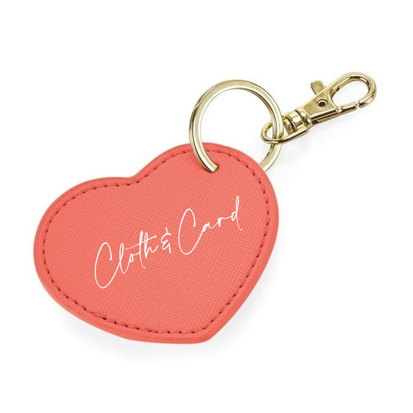 Logo Printed Heart Keychain