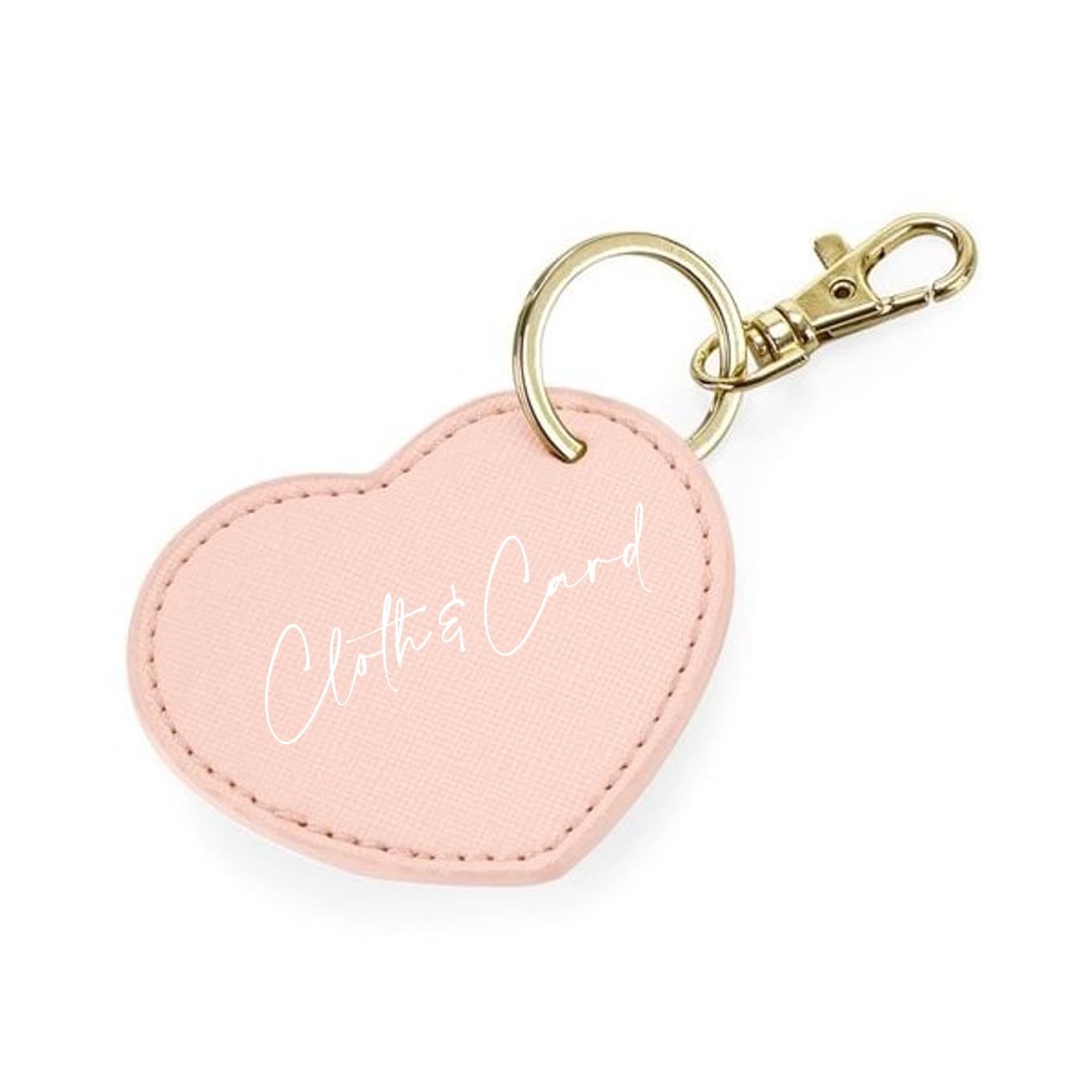 Logo Printed Heart Keychain