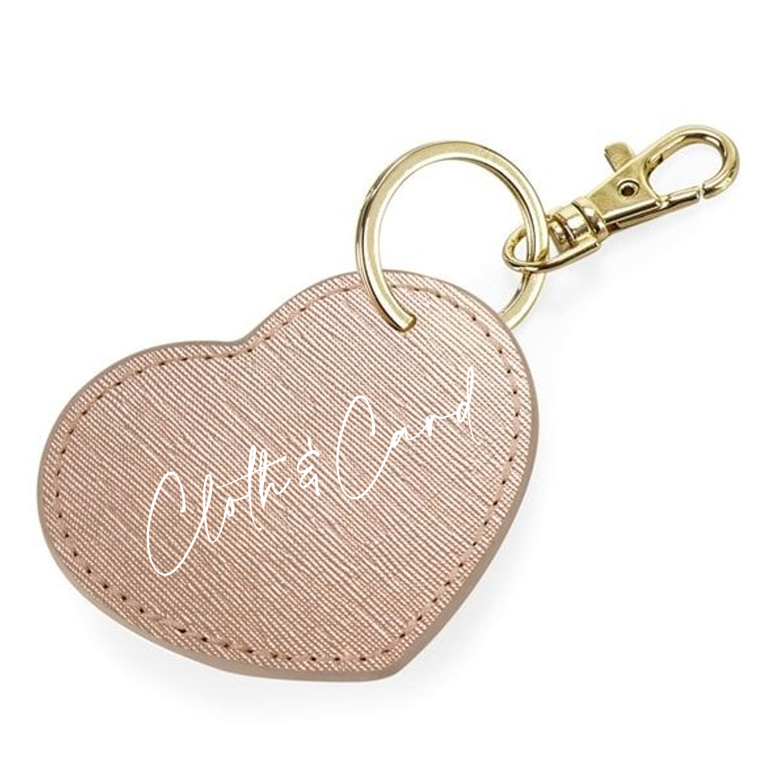 Logo Printed Heart Keychain