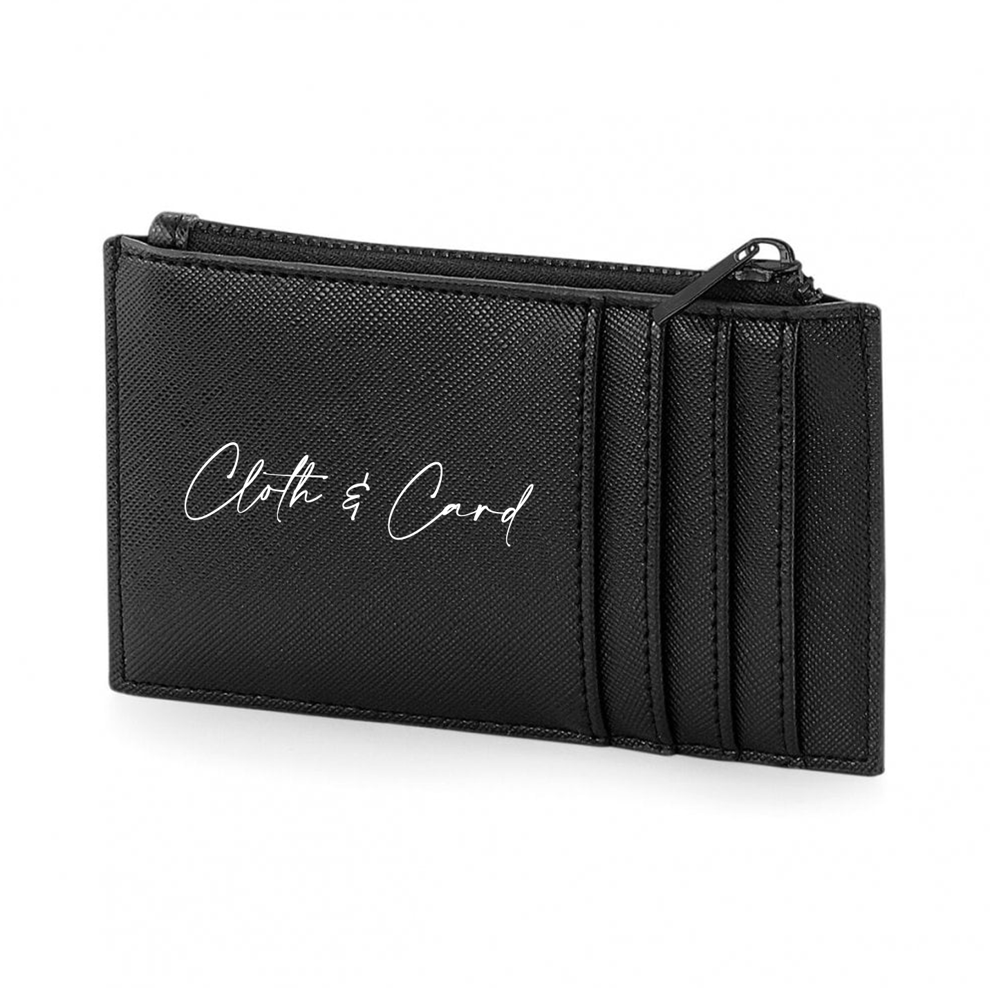 Logo printed saffiano slimline wallet