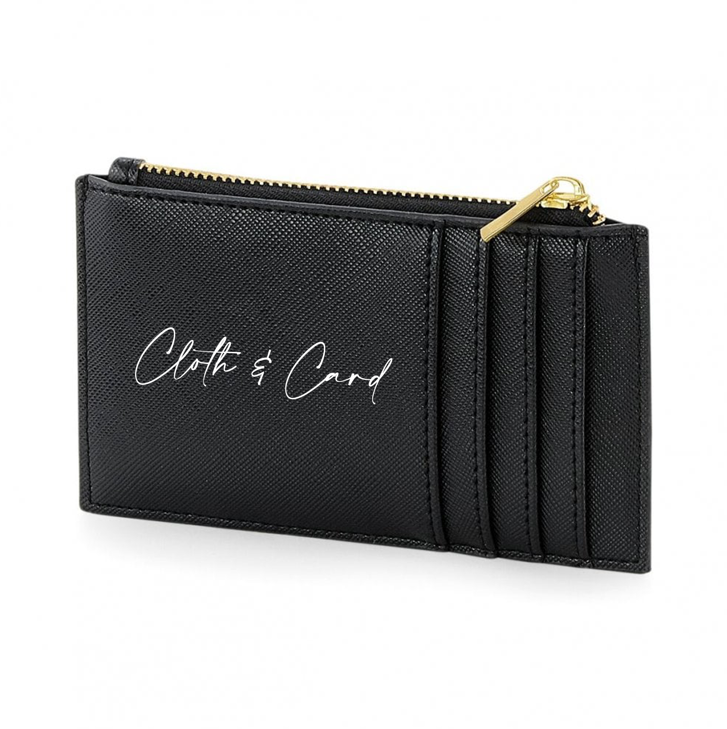 Logo printed saffiano slimline wallet