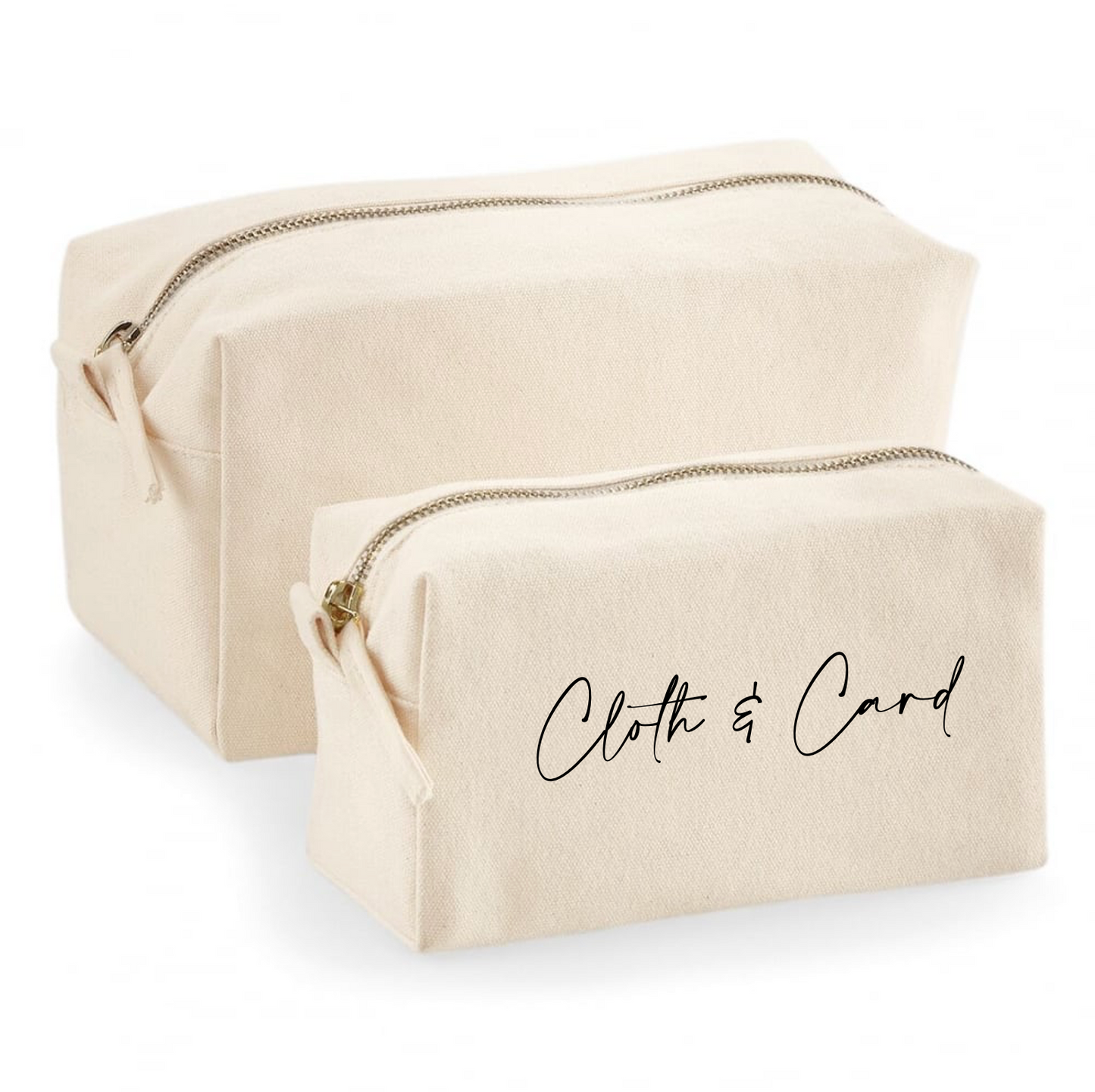 Logo printed canvas cube pouches