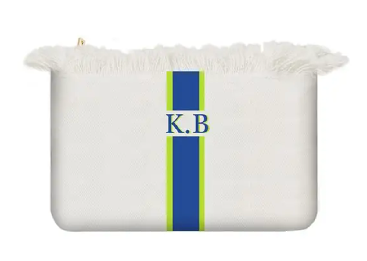 Personalised ANNIE Stripe Fringe Pouch Clutch Bag