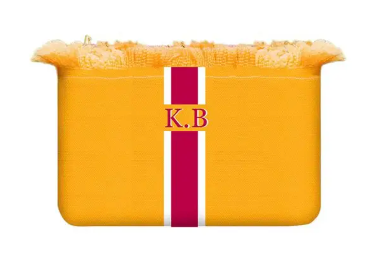 Personalised ANNIE Stripe Fringe Pouch Clutch Bag