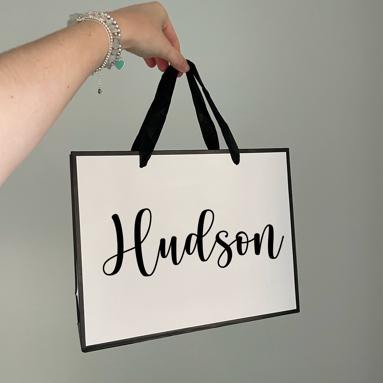 Personalised White & Black Gift Bag