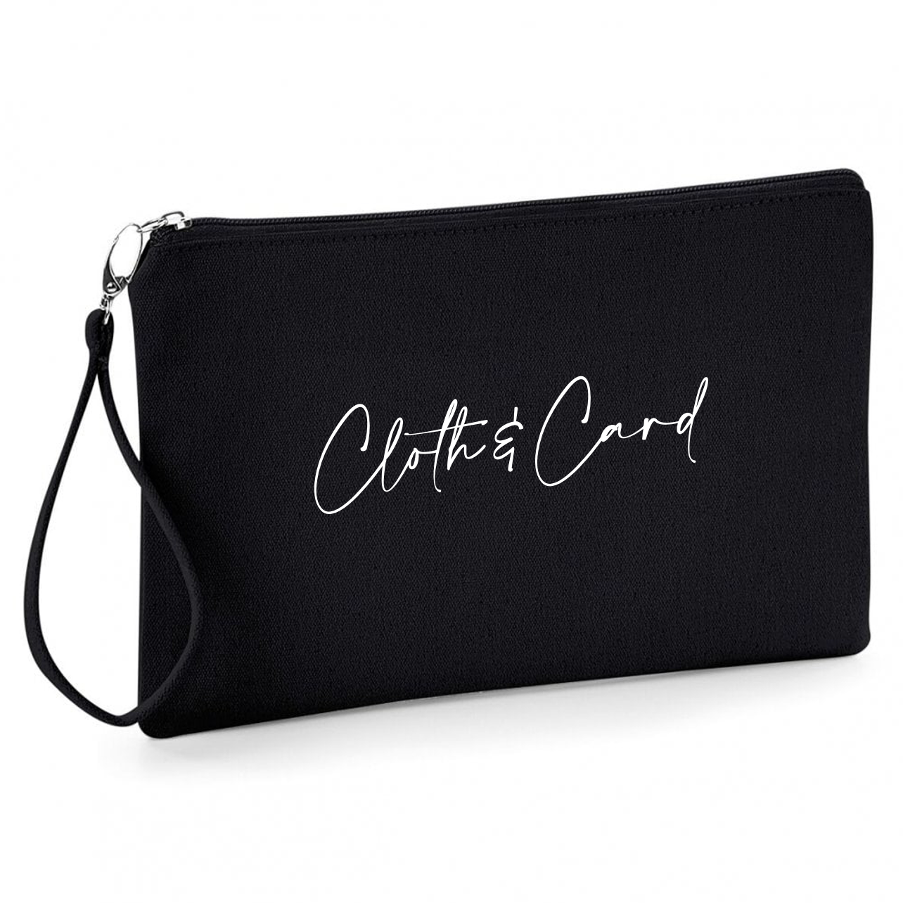 Logo printed wristlet pouch