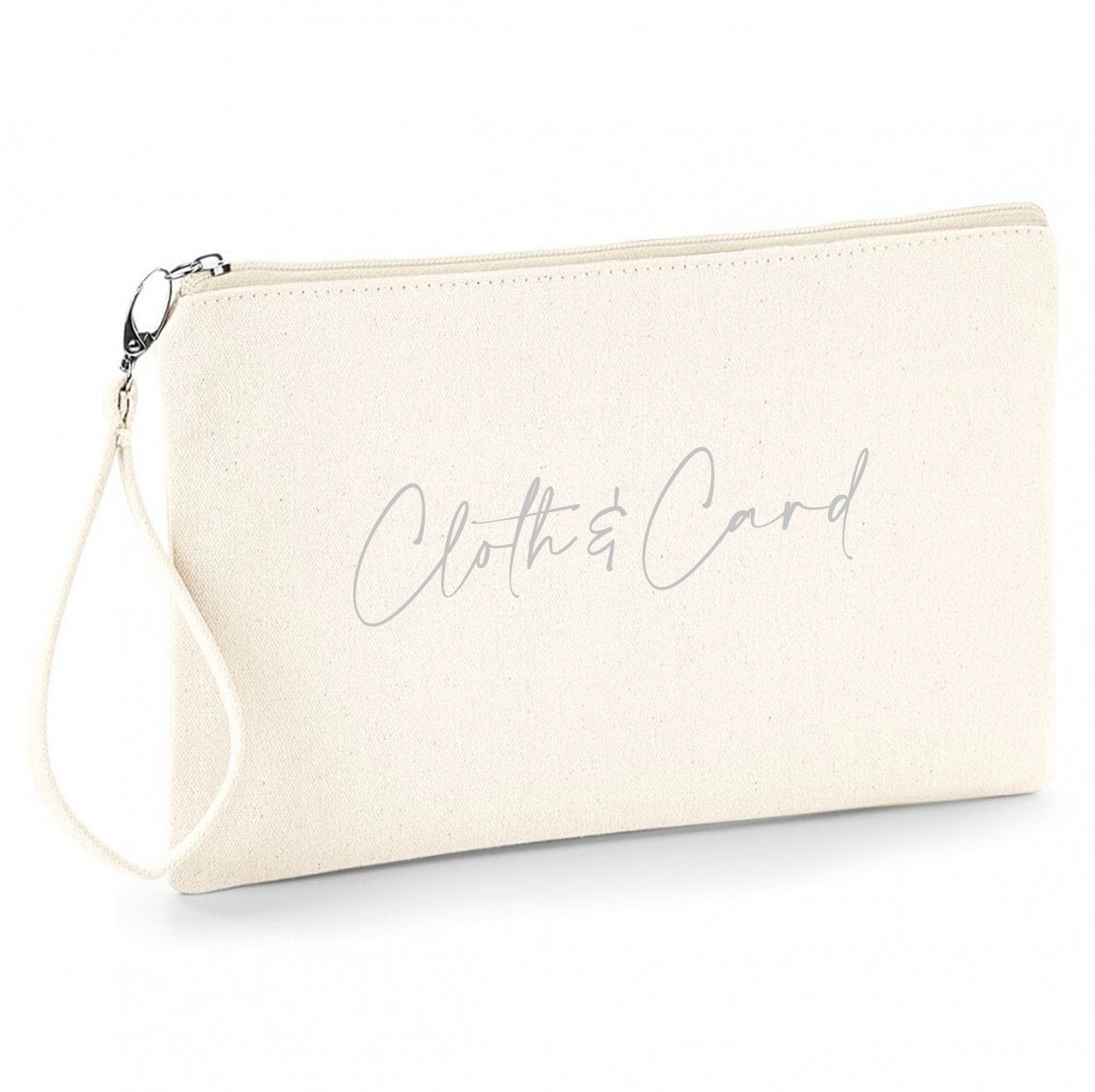Logo printed wristlet pouch