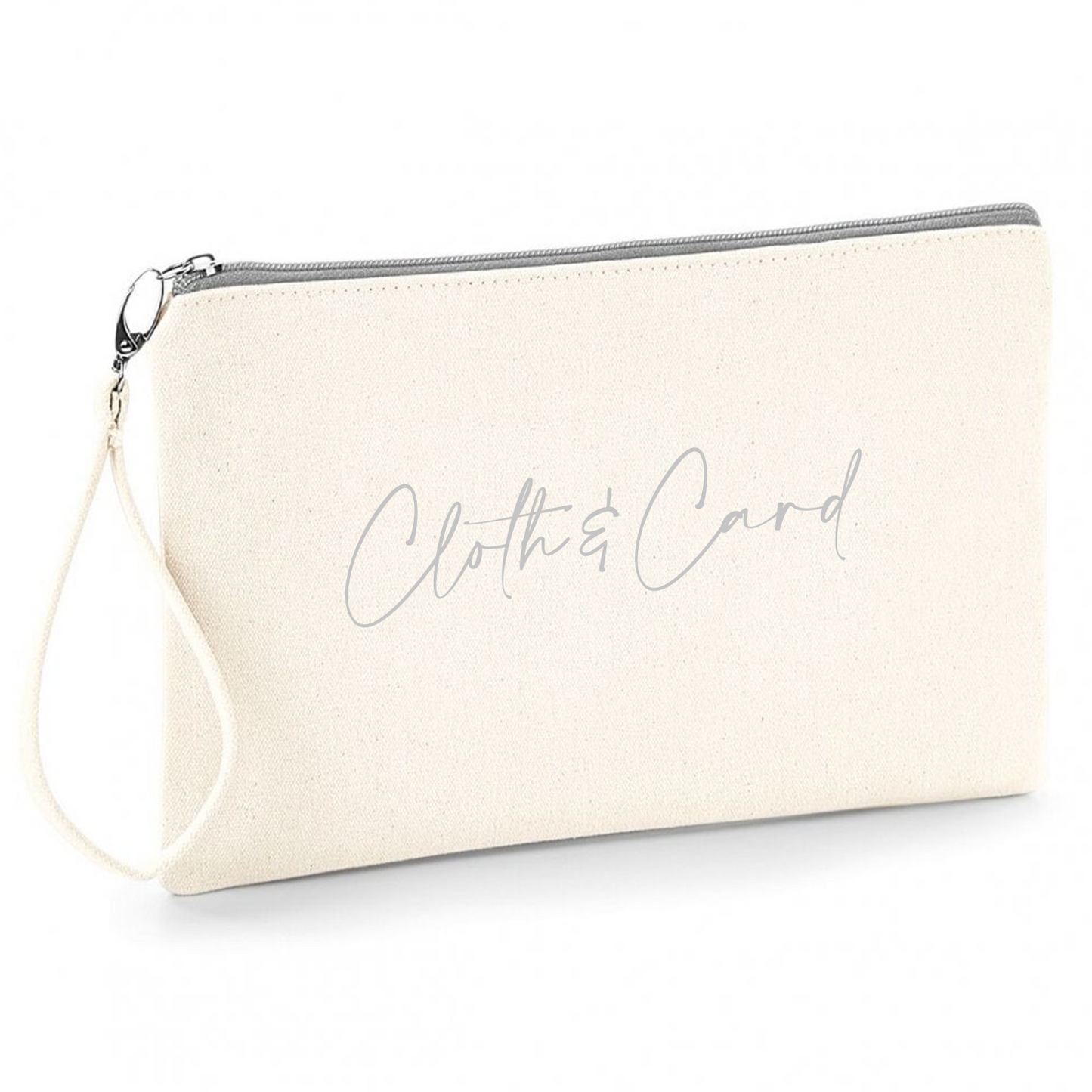 Logo printed wristlet pouch