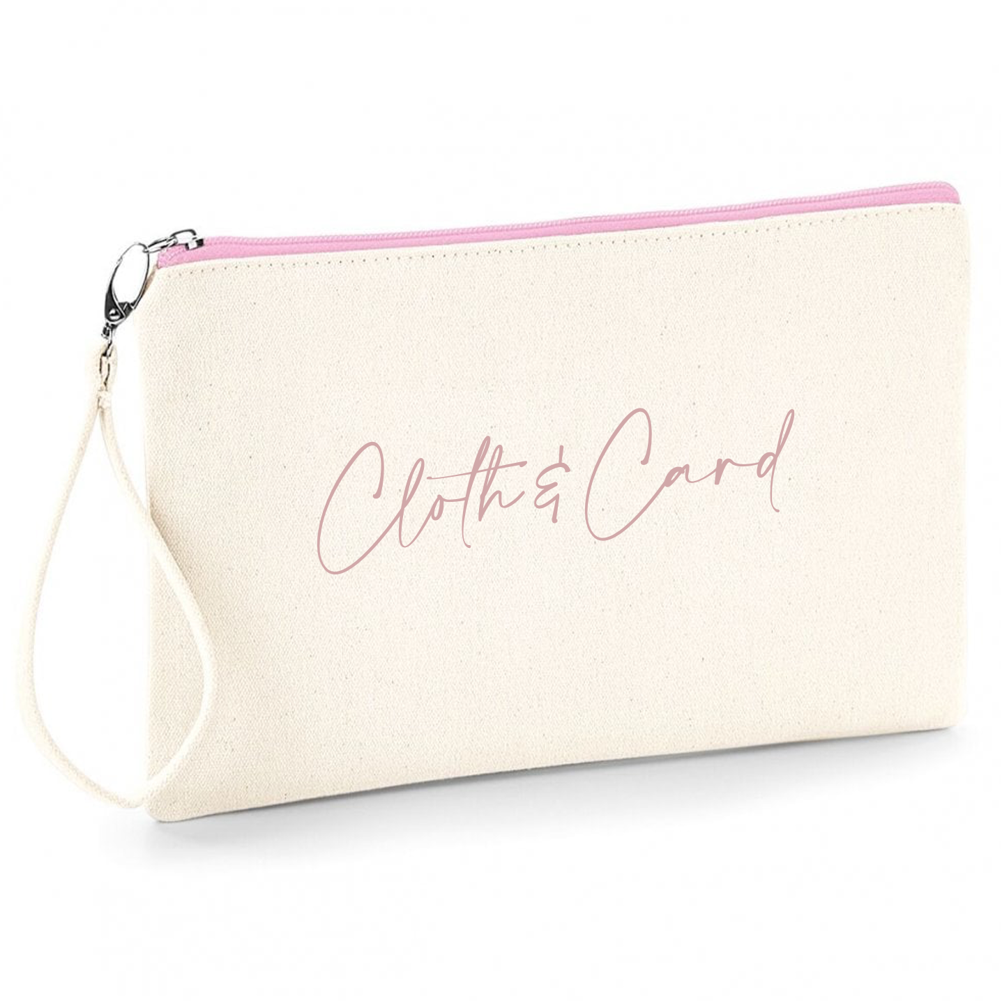 Logo printed wristlet pouch