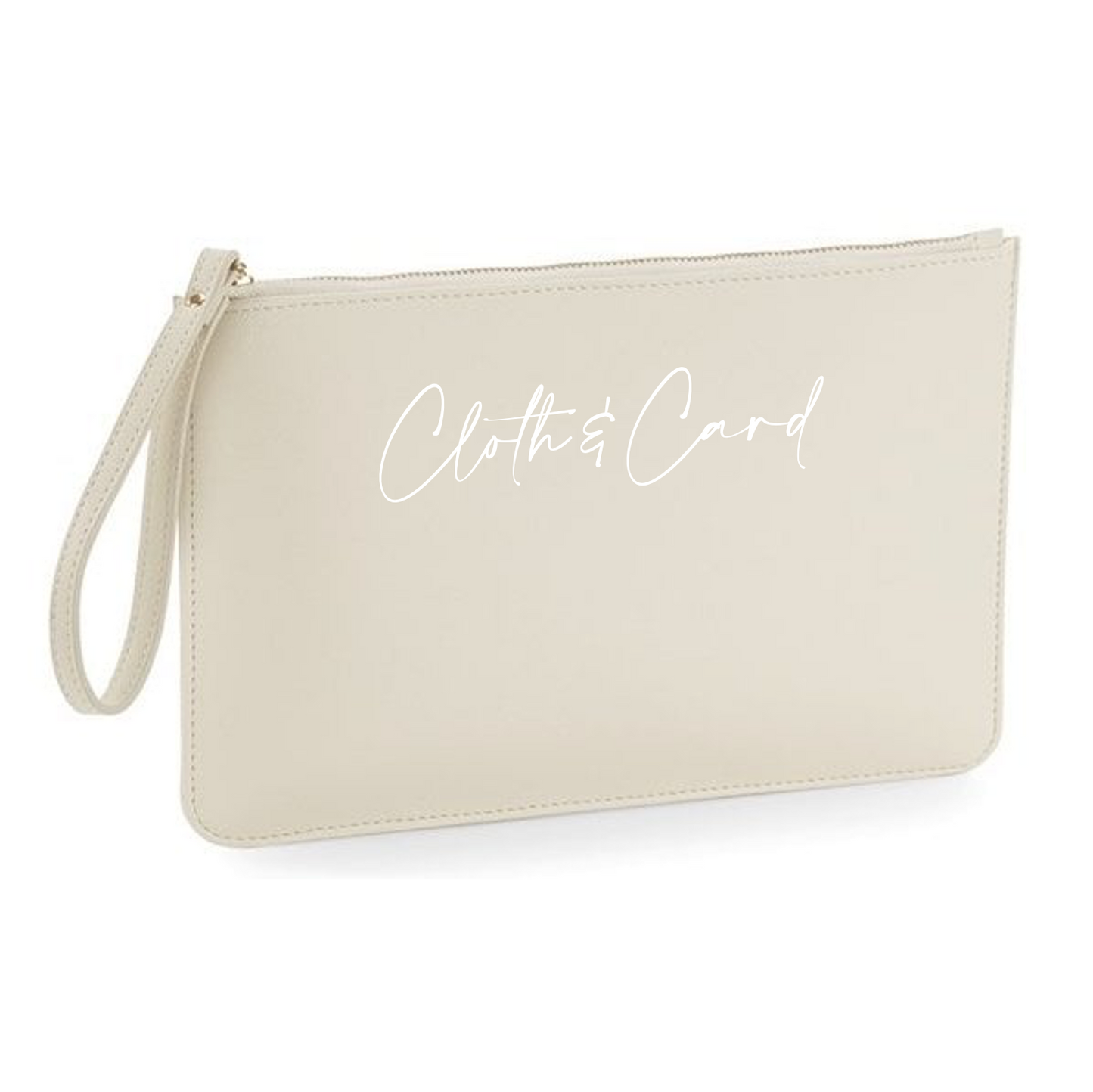 Logo Printed Saffiano Clutch Bag