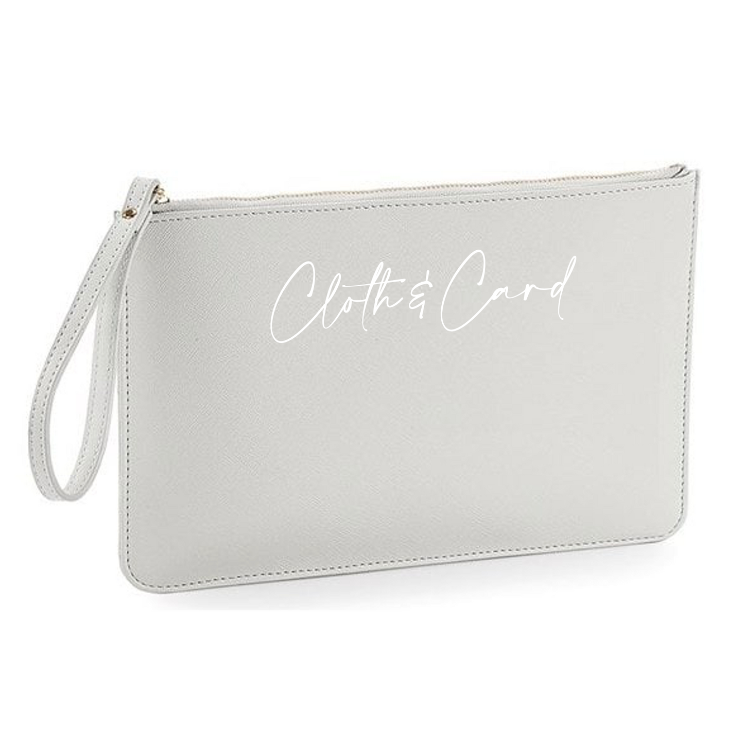 Logo Printed Saffiano Clutch Bag