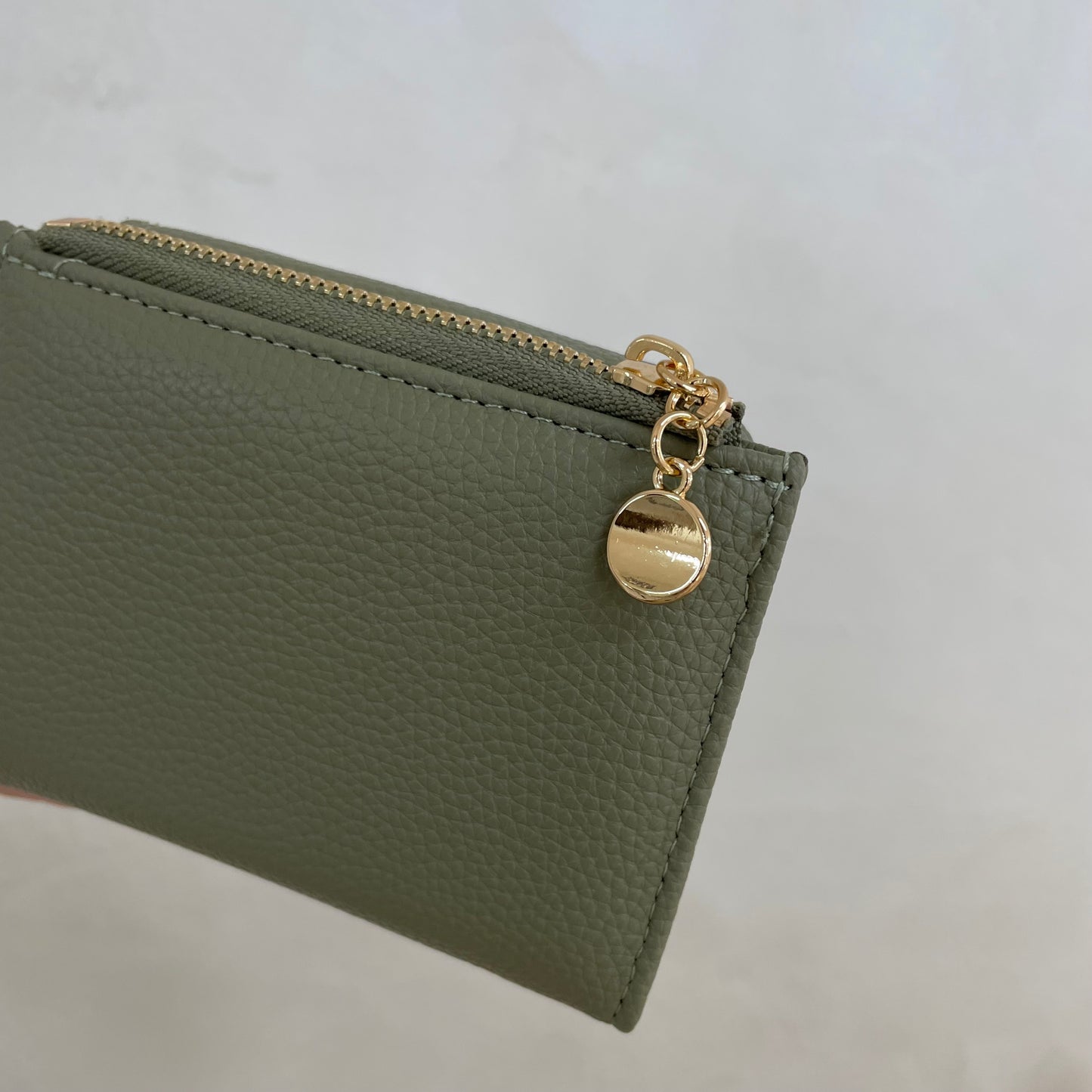 Personalised Rhona Small Textured Faux Leather Zip Coin Purse Wallet