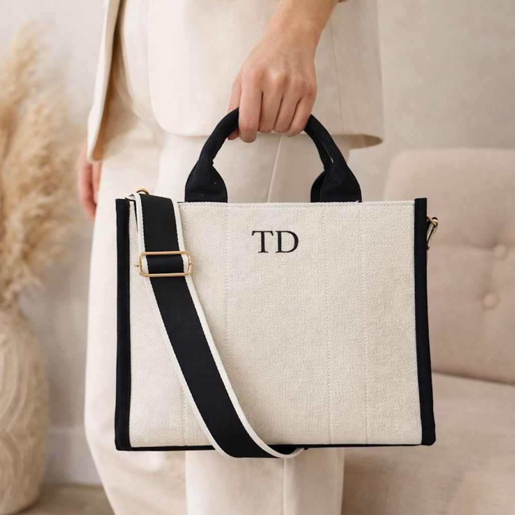 Personalised SORRENTO Canvas Structured Tote Bag