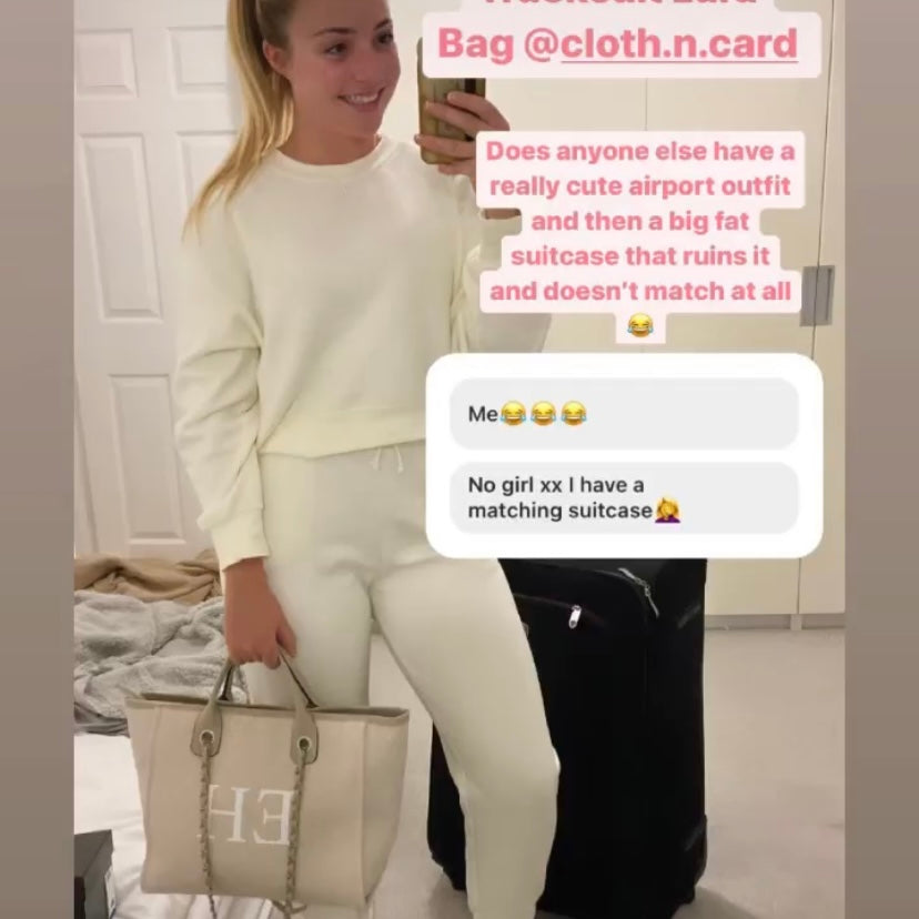 Personalised Stone Large Chain Initial Tote Bags