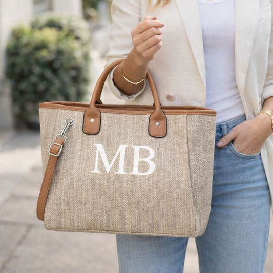 Personalised Large Initial Tote Cross Body Bag