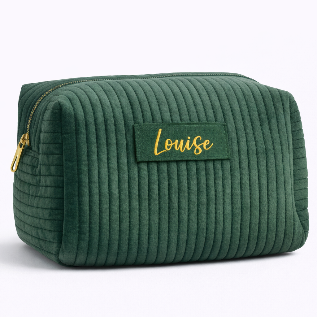 Personalised Soft Velvet Makeup Cosmetic Bag