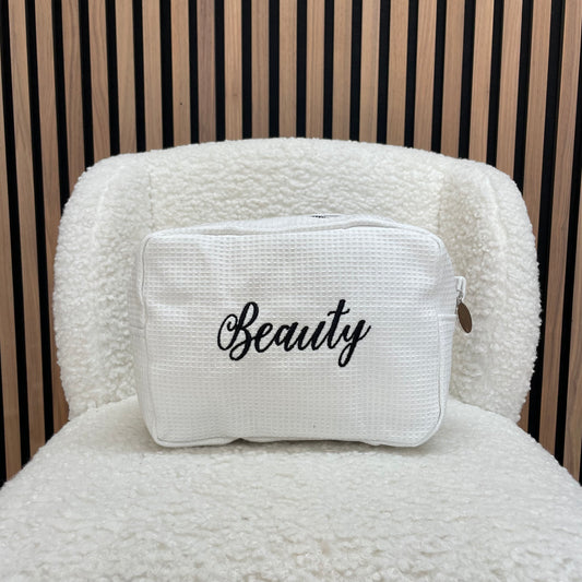 Personalised Waffle Embroidered Makeup Cosmetic Bag