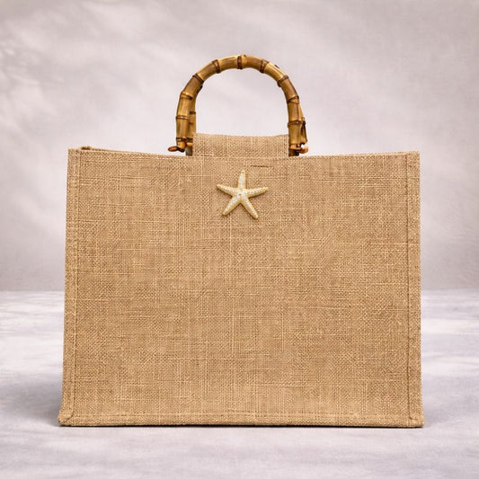Bamboo Handle Starfish Tote Bag