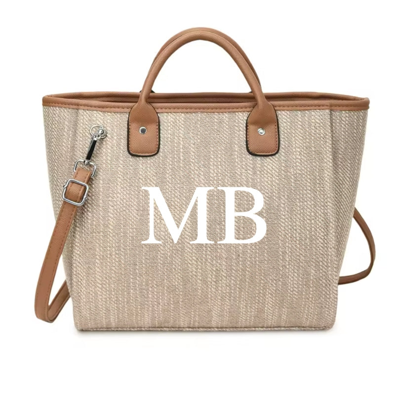 Personalised Large Initial Tote Cross Body Bag
