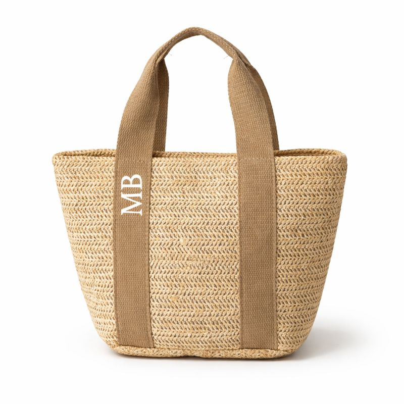 Personalised MIA Ribbon Straw Hand Bag