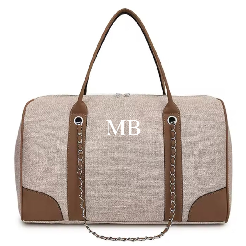 Personalised Large Chain Barrel Duffel Bag