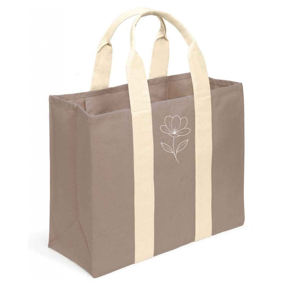 Logo Printed Contrast Tote Bag