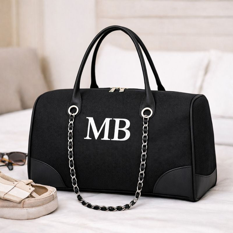 Personalised Large Chain Barrel Duffel Bag