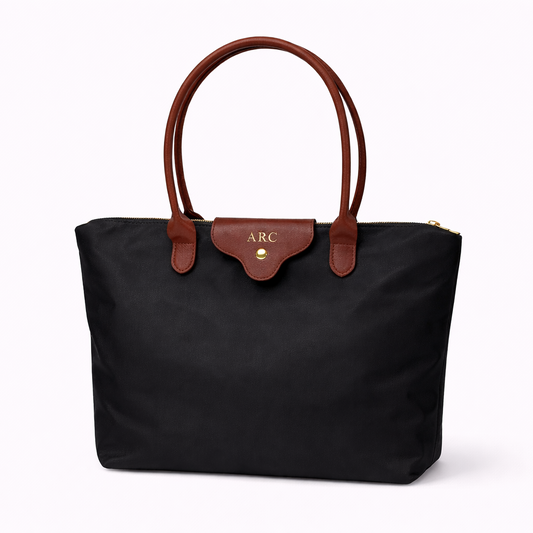 Personalised Nylon Embossed CAMBRIDGE Tote Shoulder Bag