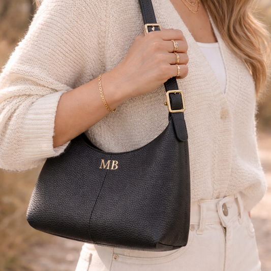 Personalised PEBBLE Faux Leather Shoulder Bag