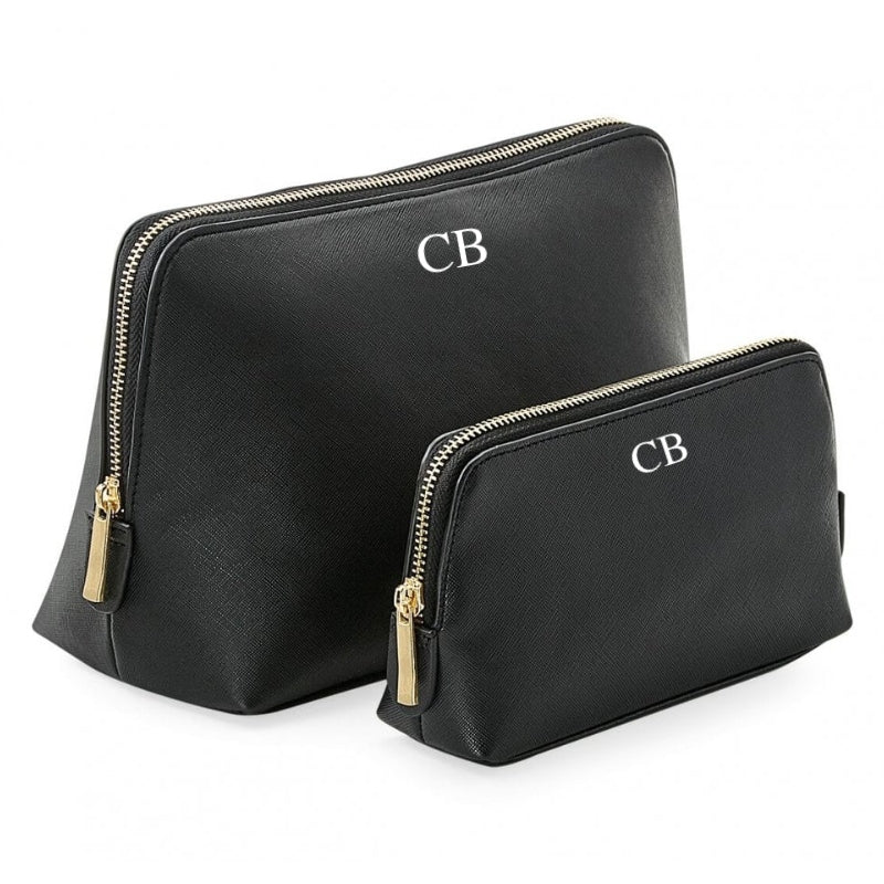Personalised Saffiano Leather Cosmetic Makeup Toiletry Bag