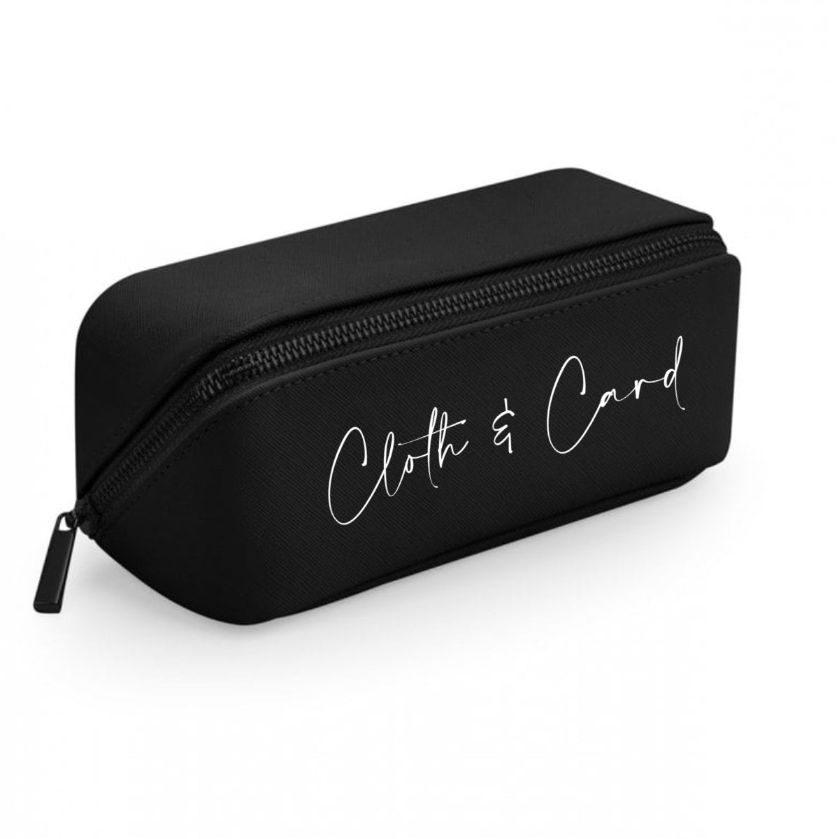 Logo printed saffiano zip case
