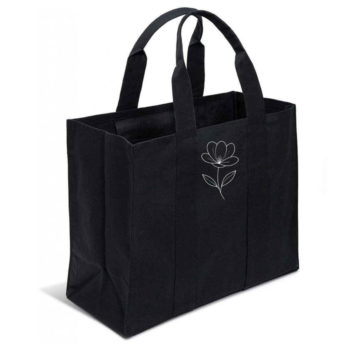Logo Printed Contrast Tote Bag
