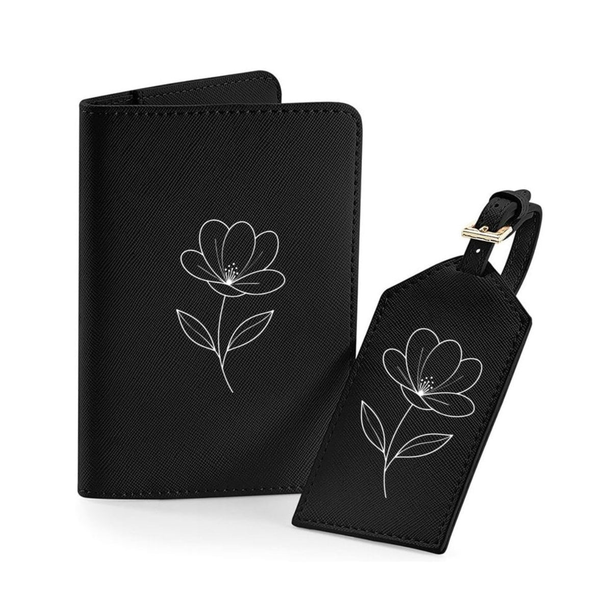 Logo printed saffiano travel set