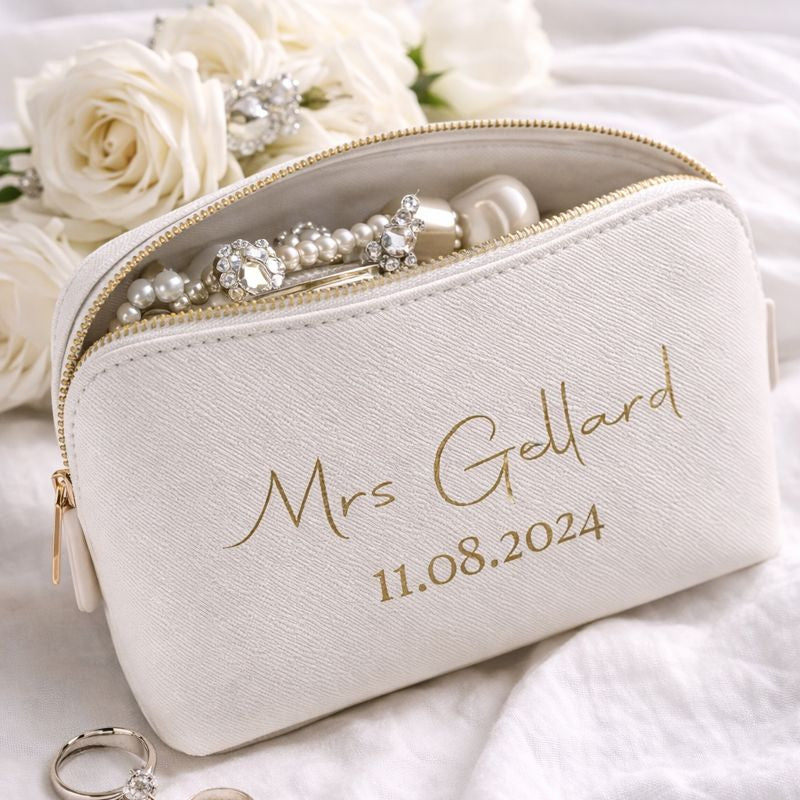 Personalised Mrs Bride Wedding Makeup Cosmetic Bag