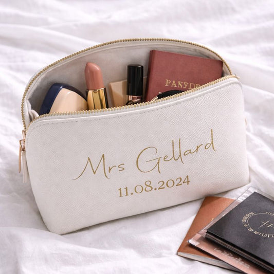Personalised Mrs Bride Wedding Makeup Cosmetic Bag