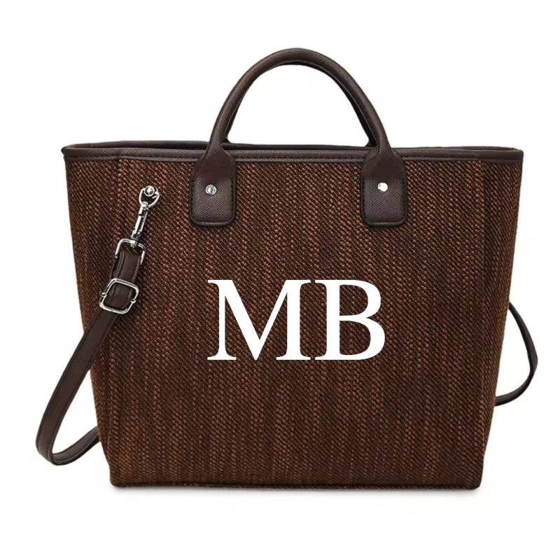 Personalised Large Initial Tote Cross Body Bag