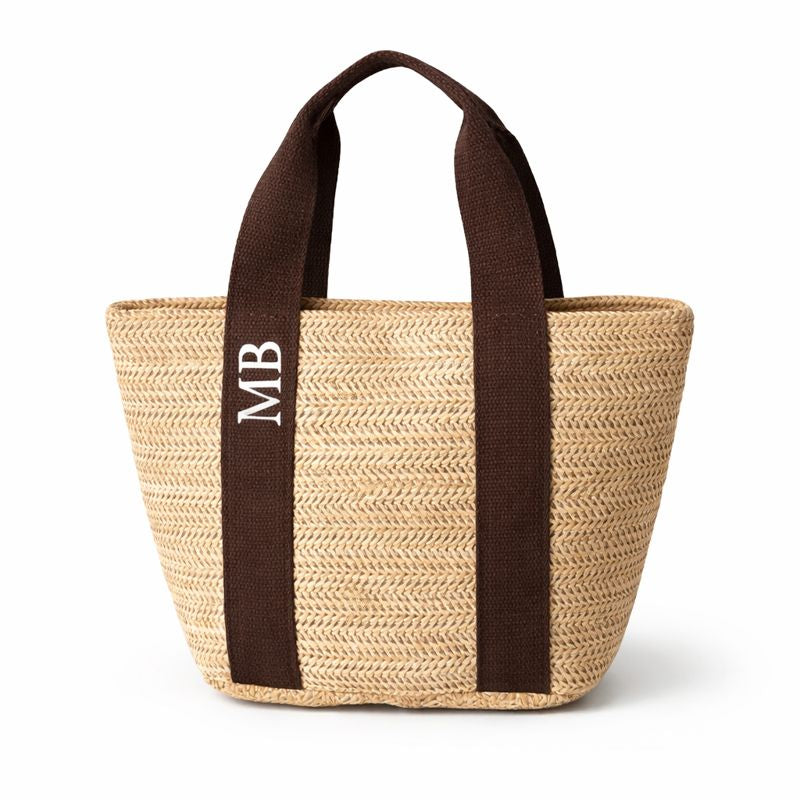 Personalised MIA Ribbon Straw Hand Bag