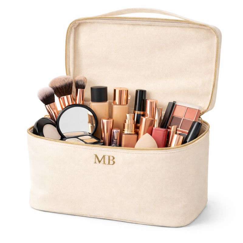 Personalised Canvas Vanity Makeup Toiletry Carry Case Cosmetic Bag