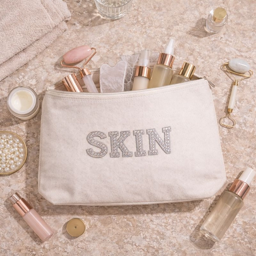 Personalised Patch Canvas Pouch Toiletry Makeup Cosmetic Bag Pencil Case