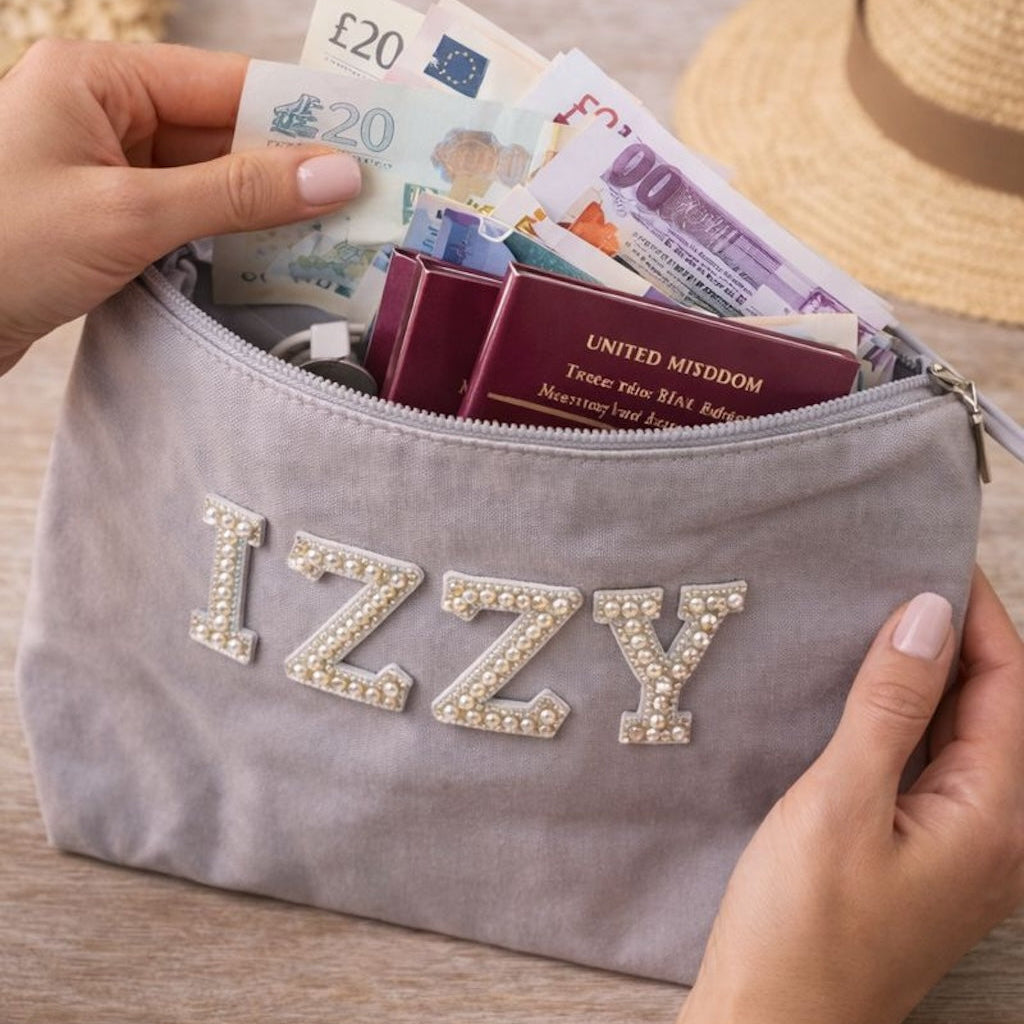 Personalised Patch Canvas Pouch Toiletry Makeup Cosmetic Bag Pencil Case