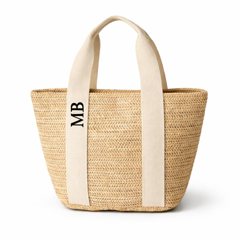 Personalised MIA Ribbon Straw Hand Bag