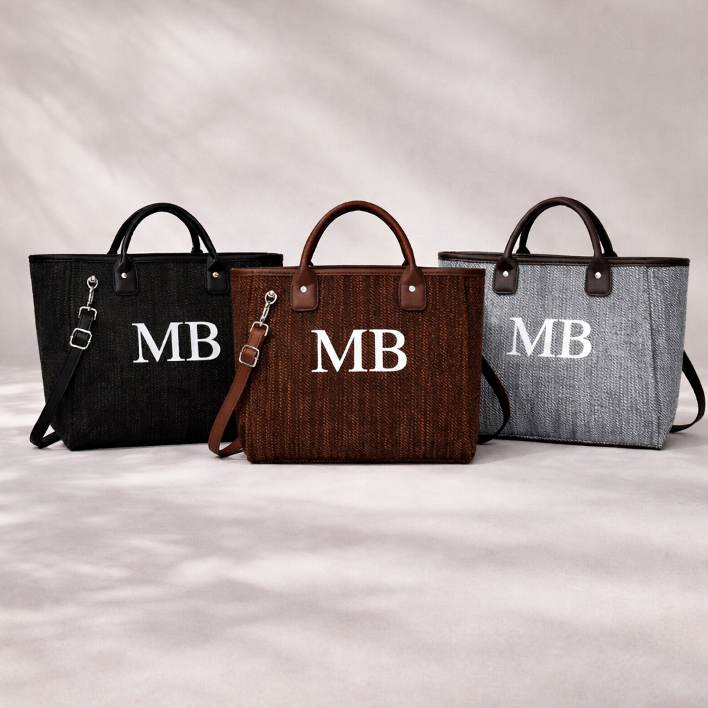 Personalised Large Initial Tote Cross Body Bag