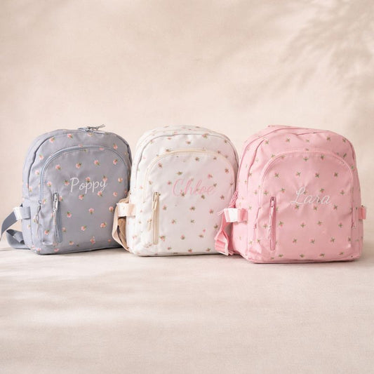 Personalised Embroidered Ditsy Rounded Backpack