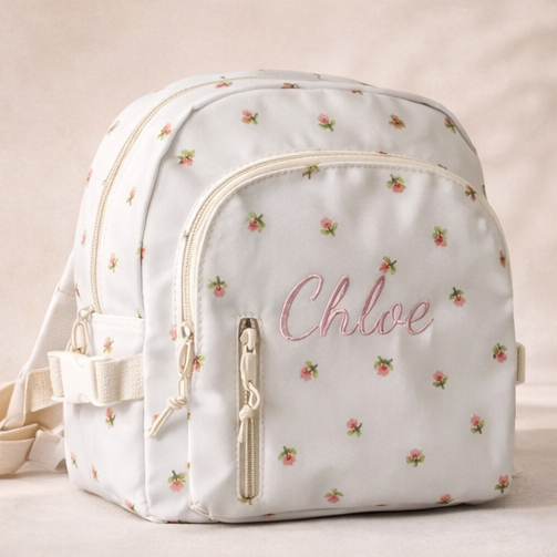 Personalised Embroidered Ditsy Rounded Backpack