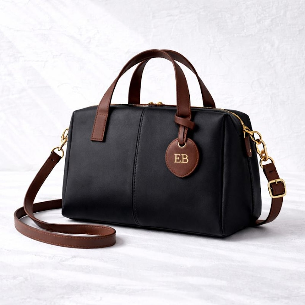 Personalised FREYA Embossed Contrast Tag Cross Body Bag