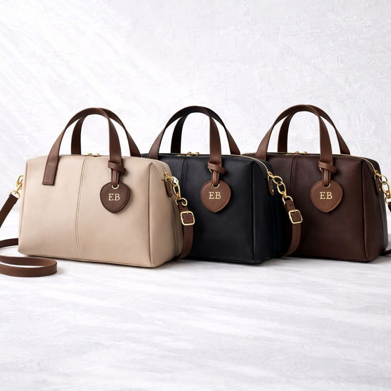 Personalised FREYA Embossed Contrast Tag Cross Body Bag